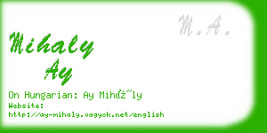 mihaly ay business card